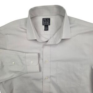 JOS A BANK Traveler's Collection Slim Fit Dress Shirt Mens 16-34 Brige Cotton